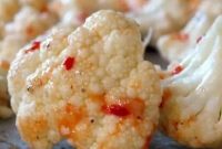 Spicy Roasted Cauliflower Side Dish -> Zesty Roasted Cauliflower with Chili and Garlic