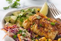 Baja-Style Fish Taco Bowls with Cilantro Lime Slaw