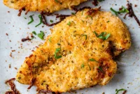 Crispy Baked Parmesan Chicken with Garlic and Herbs