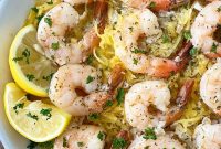 Creamy Shrimp Scampi with Crockpot Spaghetti Squash