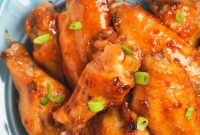 Crispy Asian Garlic Chicken Wings with Sticky Glaze
