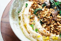 Butter Bean Mash with Sautéed Mushrooms and Garlicky Kale