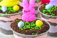 Easter Dirt Cup Desserts: Chocolate Pudding Treats with Candy Eggs
