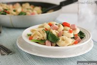 Brown Butter Tortellini with Spinach and Ham Recipe