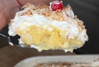 Pina Colada Cake Recipe with Coconut Rum Frosting