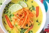 Creamy Coconut Curry Soup with Lime and Cilantro