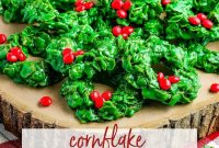 No-Bake Cornflake Christmas Wreath Treats