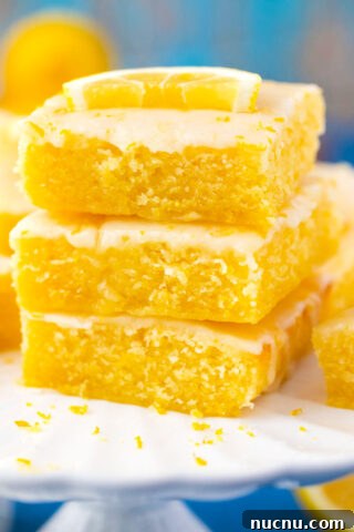A stack of lemon brownies.