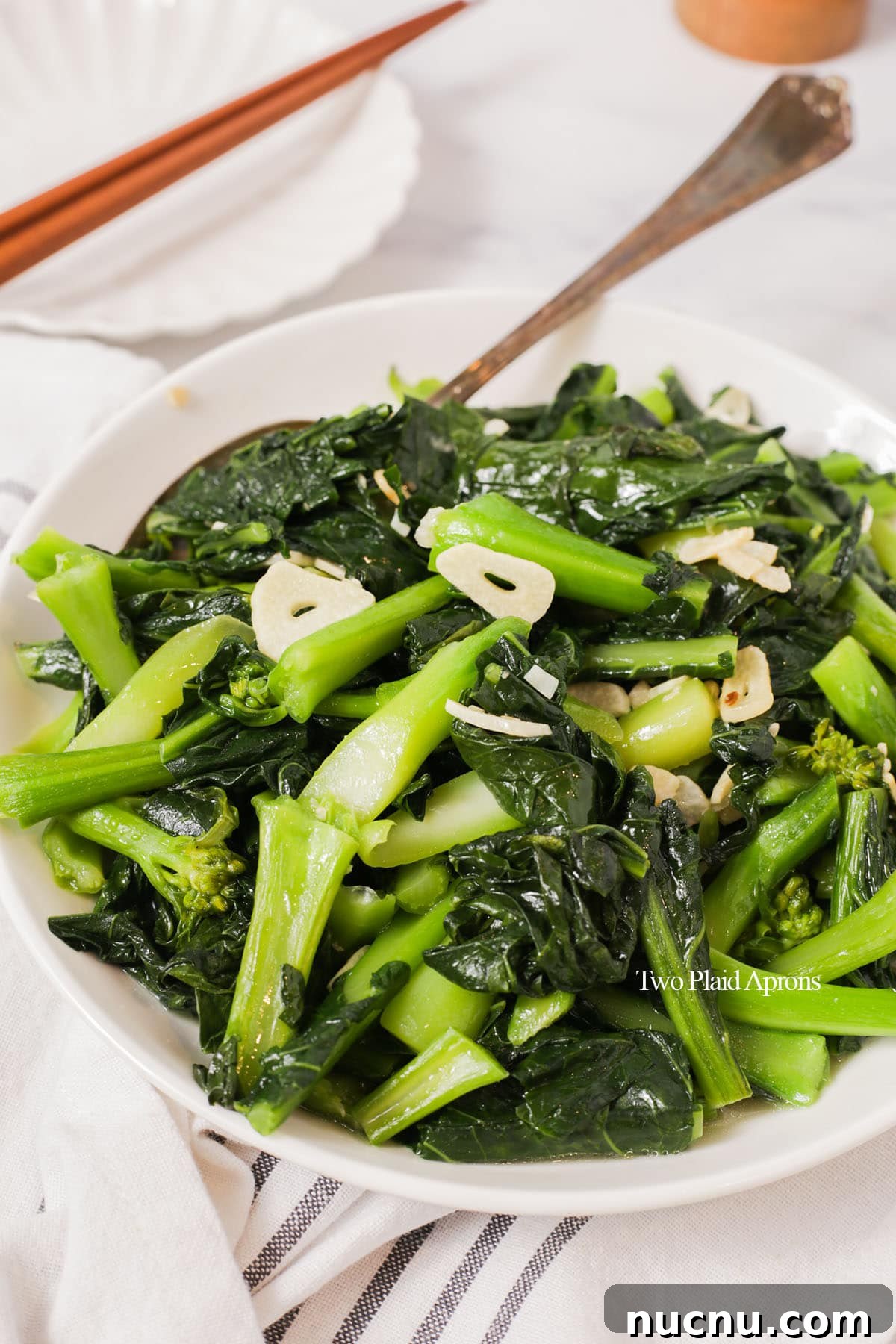 Finished gai lan stir fry