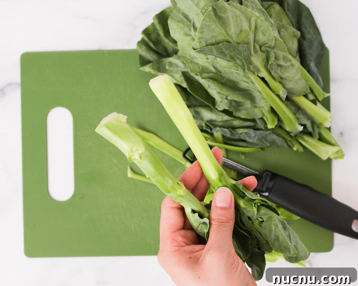 Peeling the stem