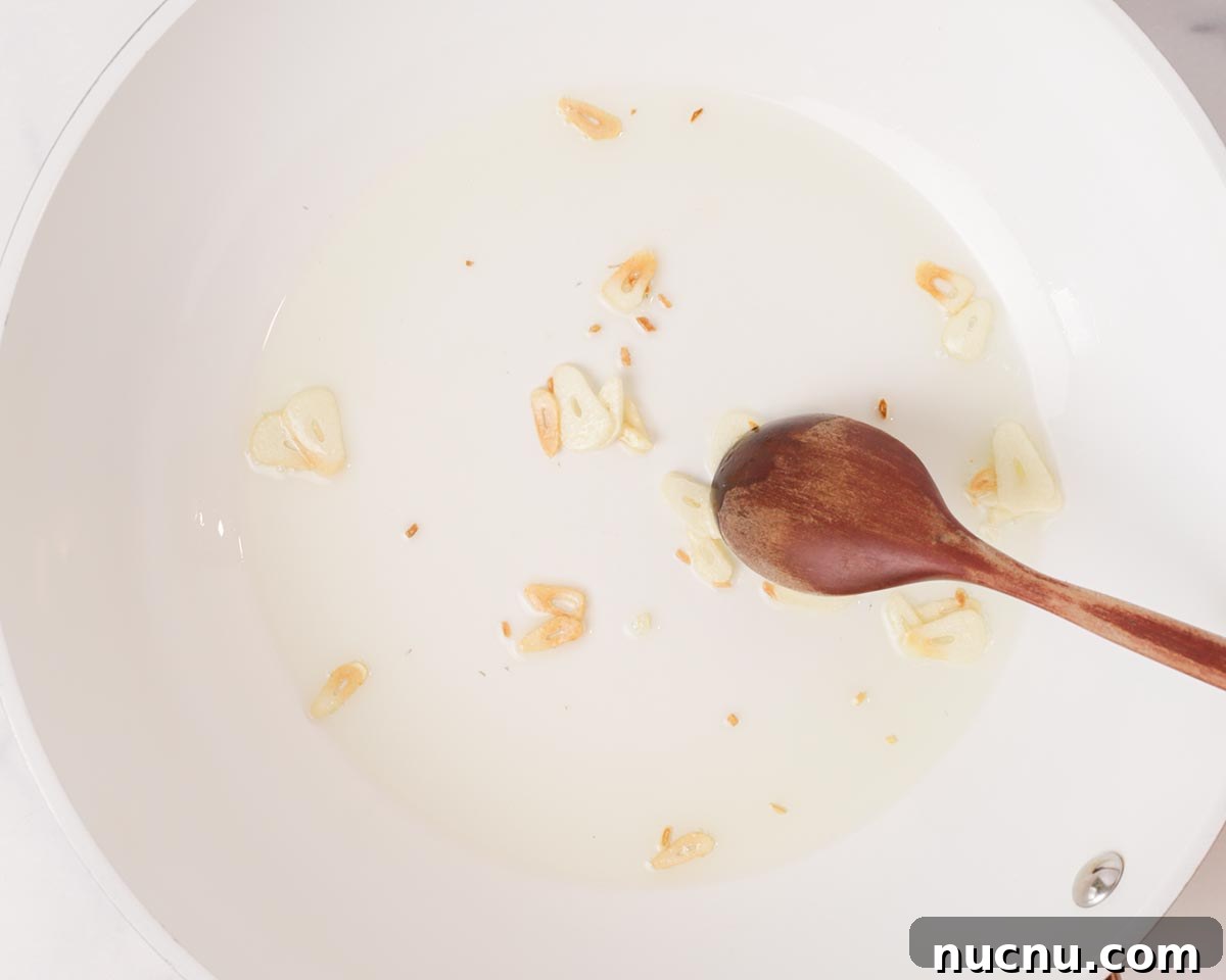 Sautéing garlic