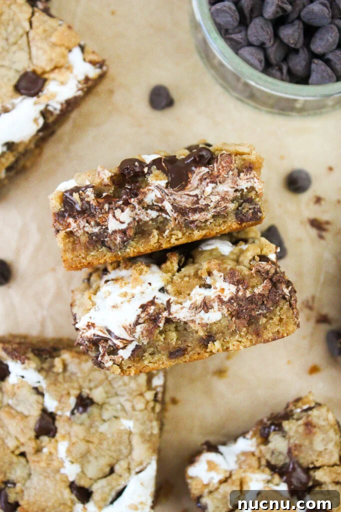 Stack of s'mores bars
