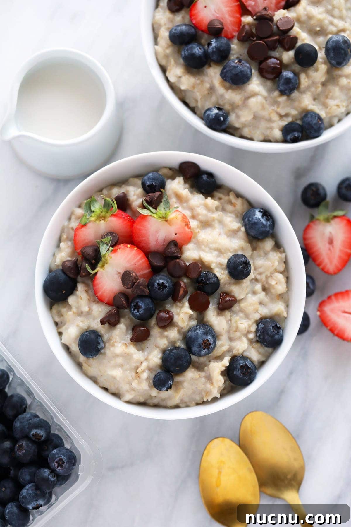 Easy Instant Pot Oatmeal 2 bowls of oatmeal