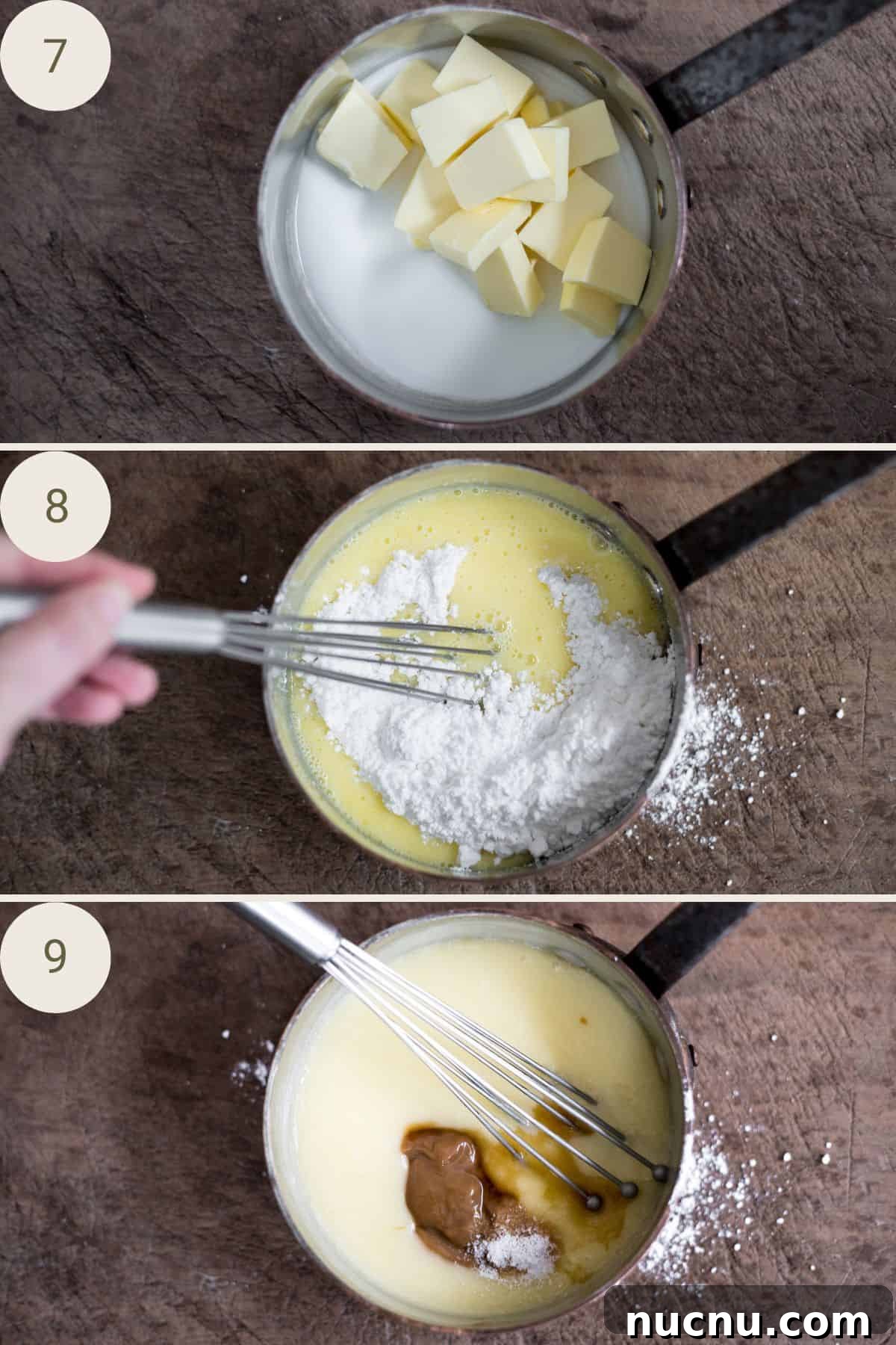 Gluten-Free Caramel Cake Recipe: Moist, Decadent Dessert 8 making caramel in small saucepan. butter added to milk, flour added then caramel added.