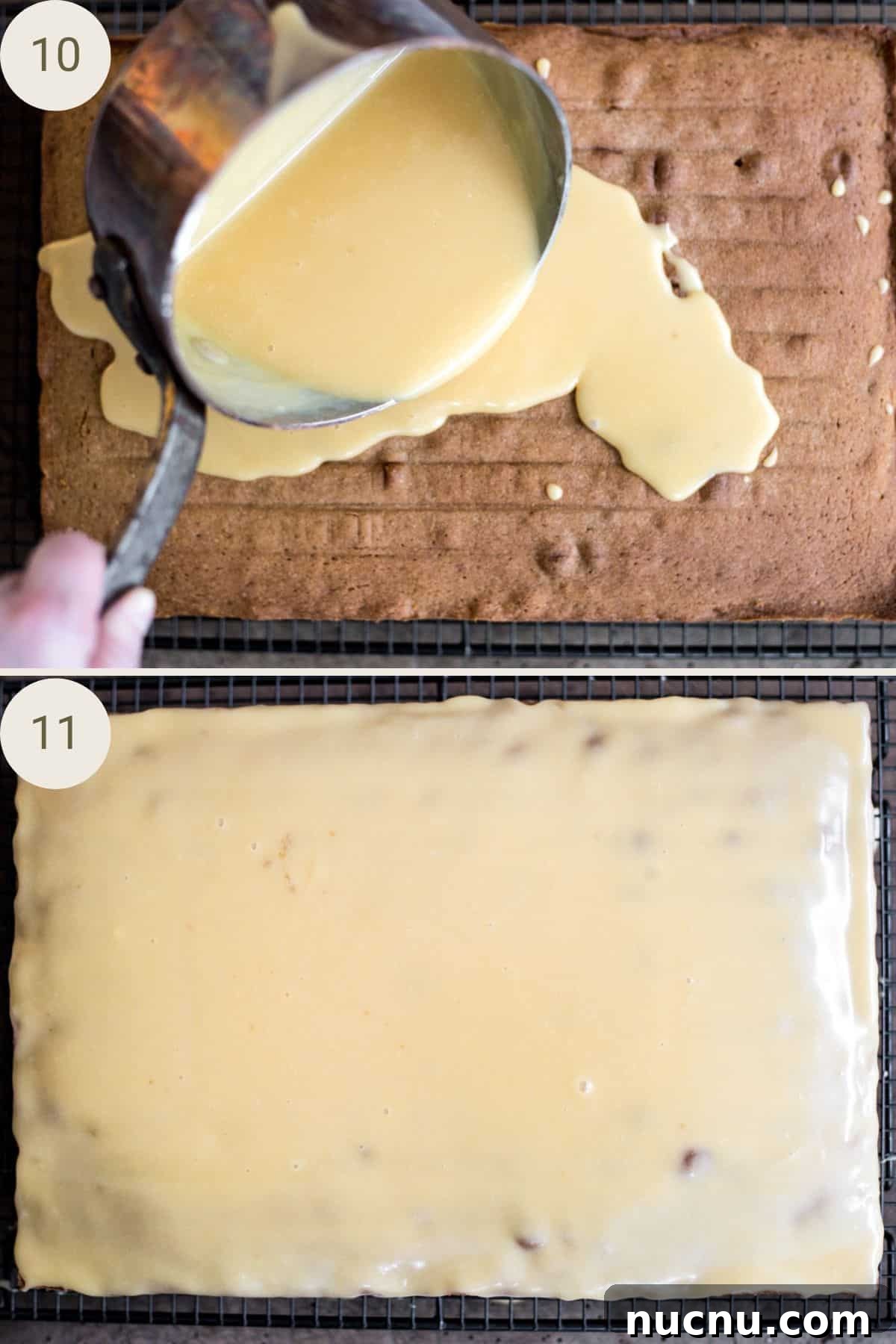 Gluten-Free Caramel Cake Recipe: Moist, Decadent Dessert 9 Caramel sauce poured over caramel Cake.