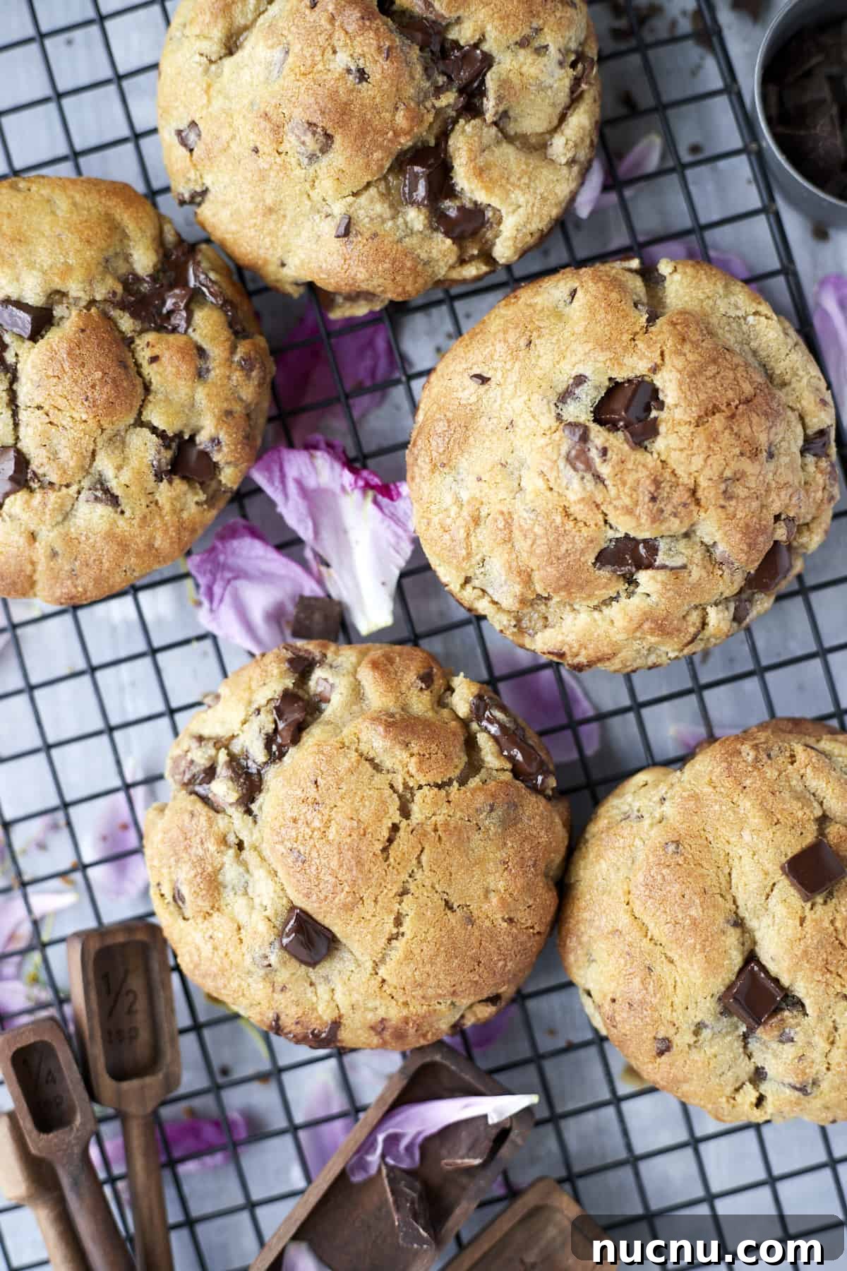 ultimate chocolate chip cookies on a cooling rack