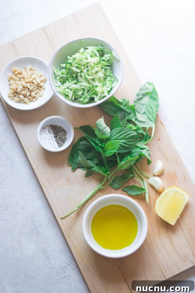 Ingredients for Zucchini Pesto - Sarcastic Cooking