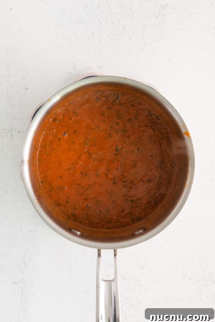 rancheros sauce in pot.