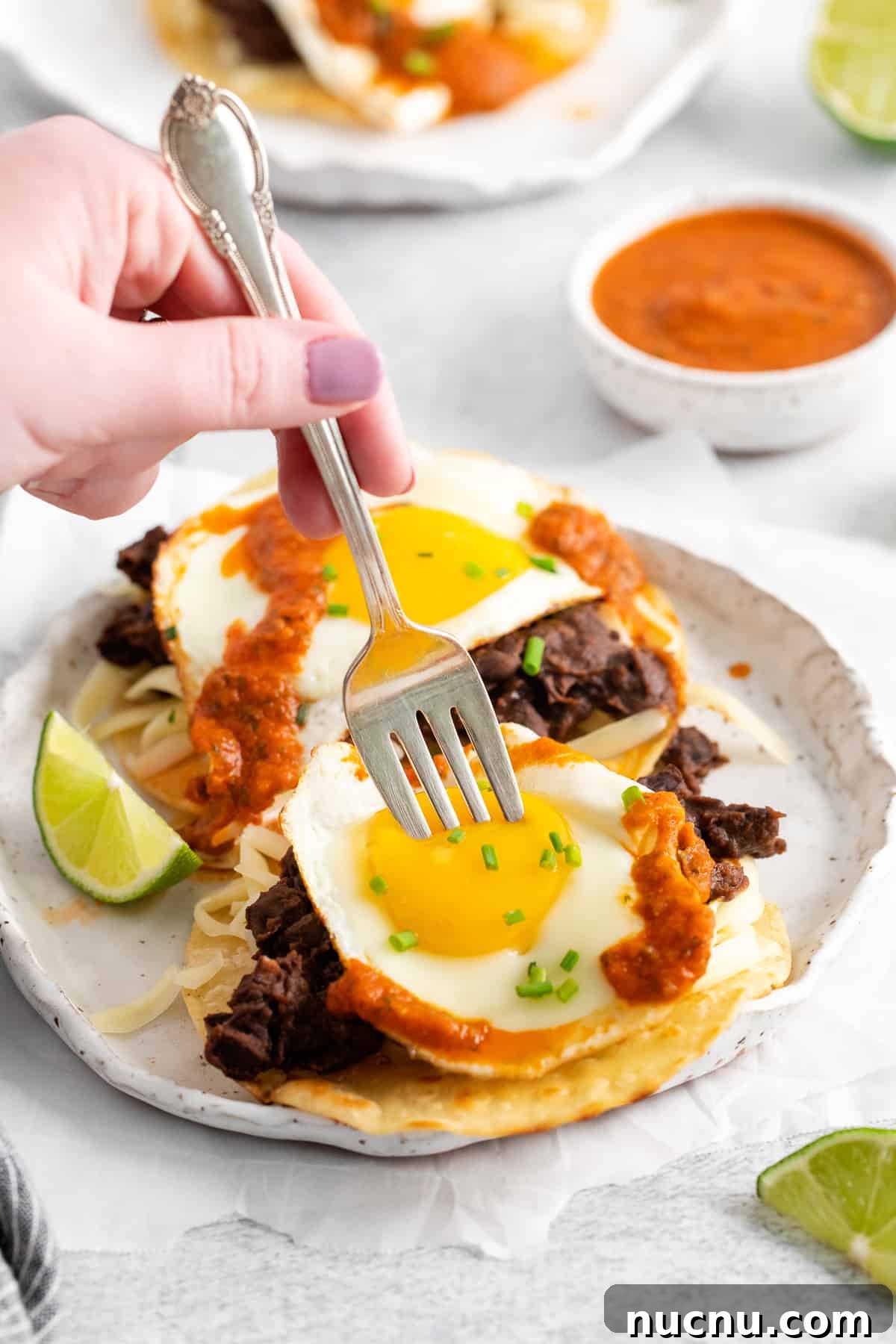 huevos rancheros on a plate.