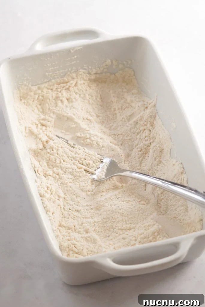 flour in a shallow bowl