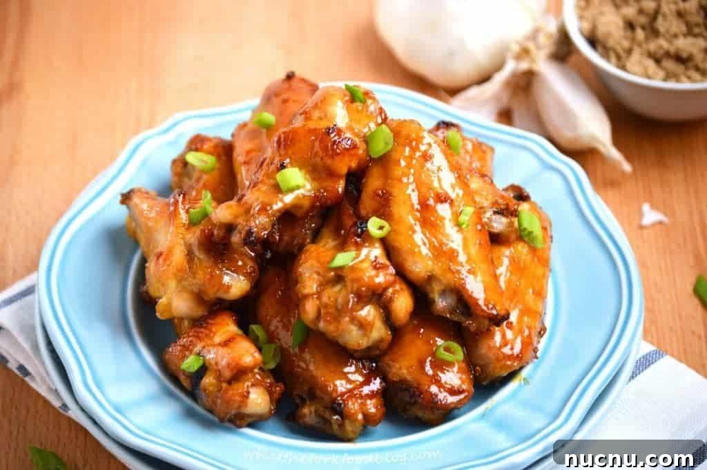 Sticky Asian Garlic Wings from What The Fork Food Blog