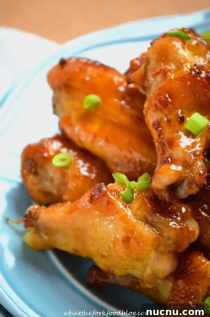 Sticky Asian Garlic Wings from What The Fork Food Blog