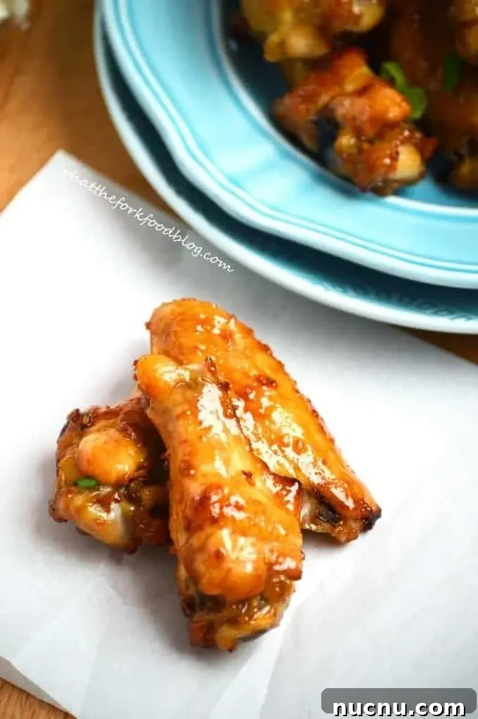 Sticky Asian Garlic Wings from What The Fork Food Blog
