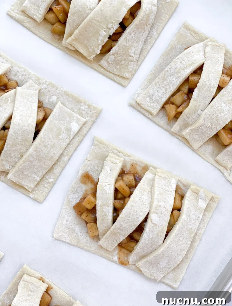 mummy apple hand pies being prepared.