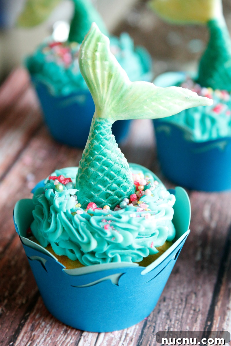 Mermaid Tail Cupcakes: Step-by-Step Recipe for Stunning Treats 12 These adorable mermaid tail cupcakes are easy to make with this tutorial and the perfect addition to your Under The Sea party.