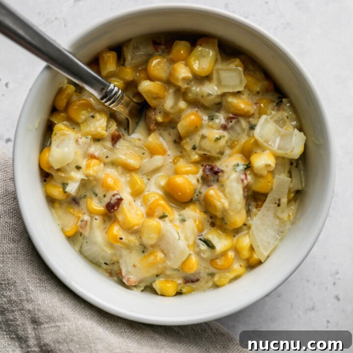 Cheesy Slow Cooker Creamed Corn