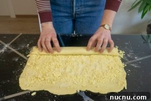 Authentic Armenian Gata (Nazook) Recipe — Traditional Pastry Guide 16 Rolling your dough into a tight log