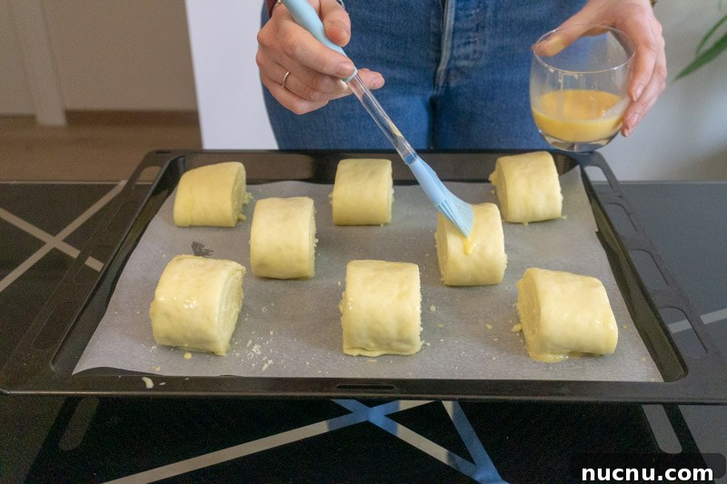 Authentic Armenian Gata (Nazook) Recipe — Traditional Pastry Guide 10 Brushing the gata with egg wash before baking
