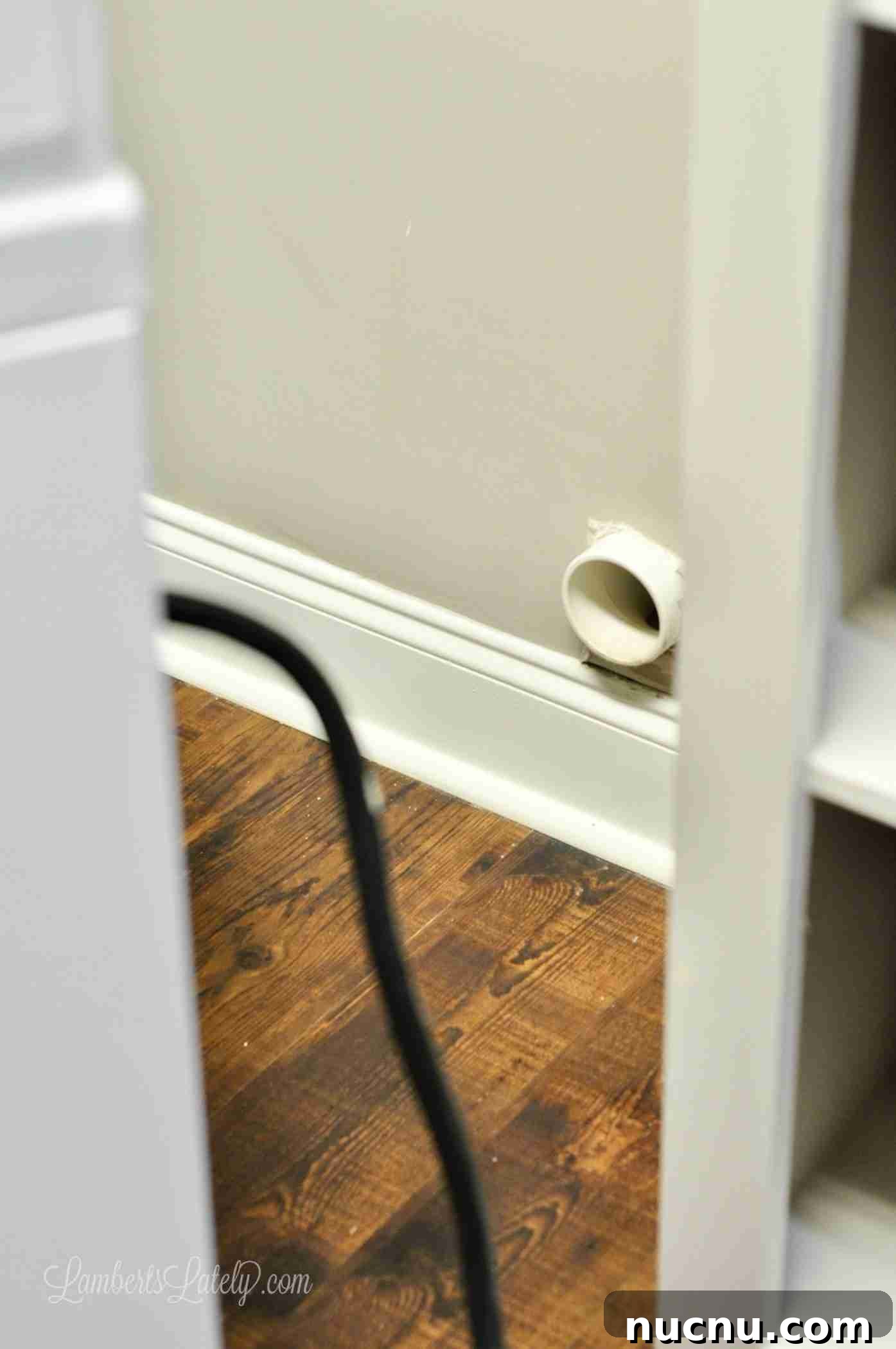 dryer vent hose disconnected from the wall
