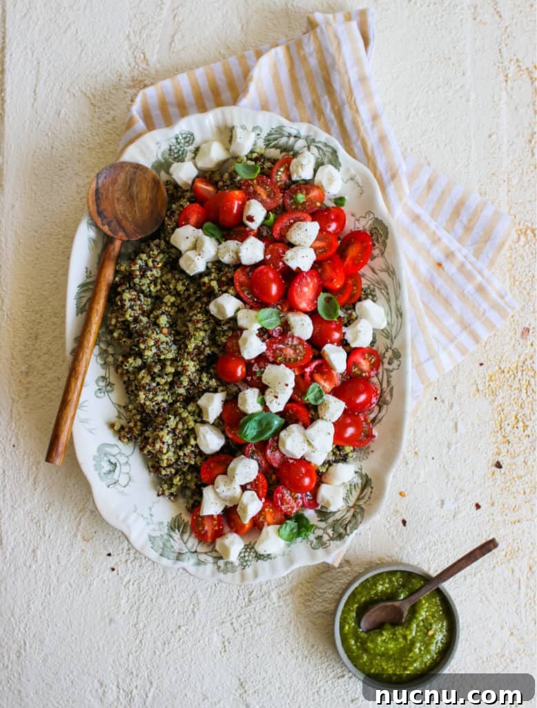 Caprese Pesto Quinoa salad recipe