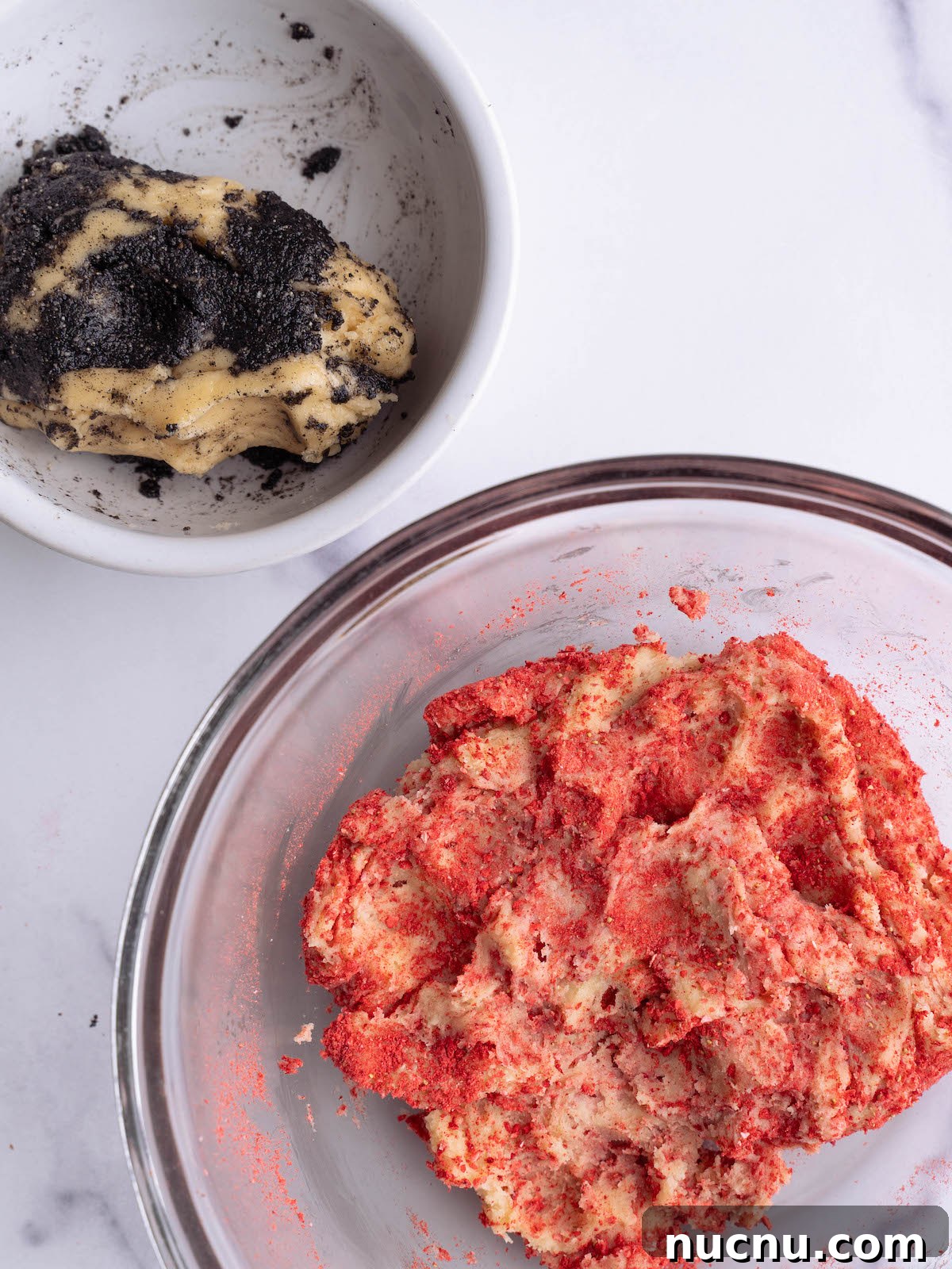 Strawberry and Black Sesame Cookies Recipe for Flavorful Cookies 4 Strawberry cookie dough and black sesame cookie dough