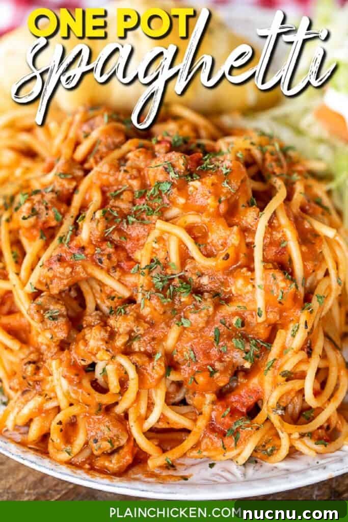 One-Pot No-Boil Spaghetti: Quick Saucy Pasta Dinner 4 plate of pasta with salad
