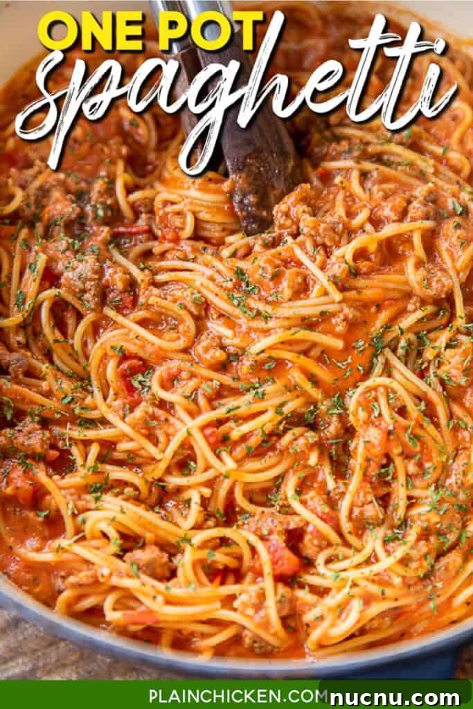 One-Pot No-Boil Spaghetti: Quick Saucy Pasta Dinner 6 dutch oven of spaghetti with tongs