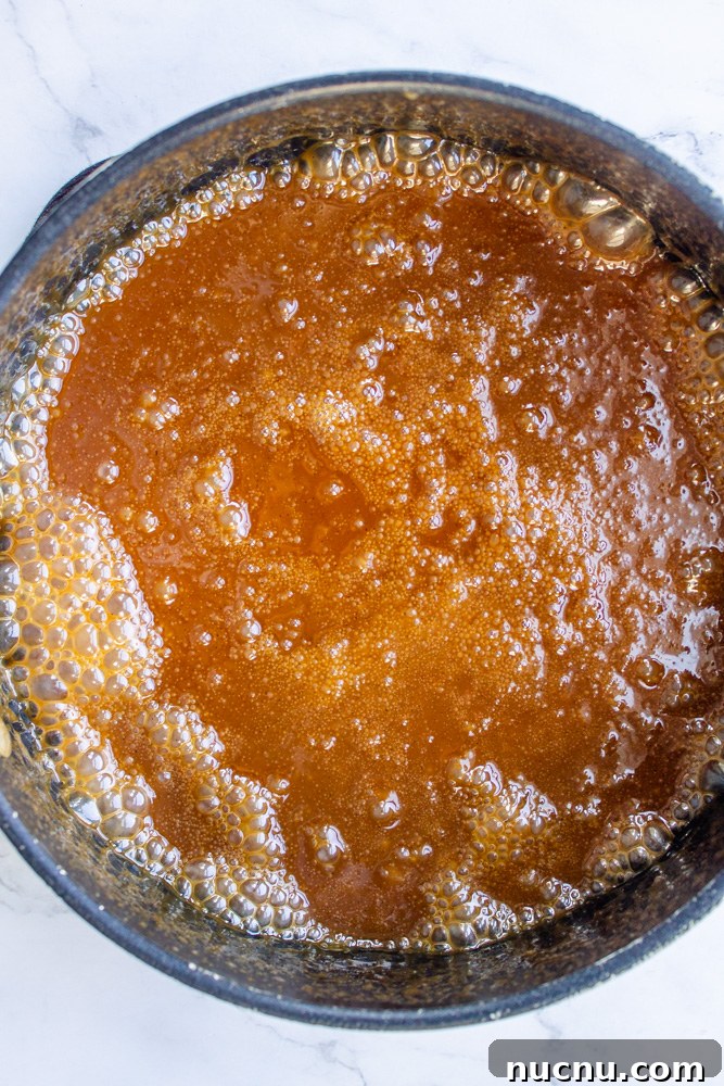 Vanilla Bean Sea Salt Caramel Sauce Recipe 7 caramel boiling