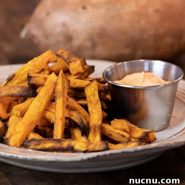 Crispy Air Fryer Sweet Potato Fries Recipe 2 Easy instructions for how to make sweet potato french fries in an air fryer. Crispy and tastes just like deep fried but this recipe uses very little oil. Sweet potatoes make the perfect fries.