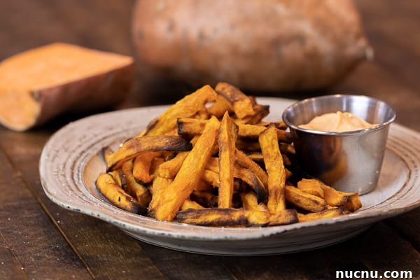 Crispy Air Fryer Sweet Potato Fries Recipe 7 Easy instructions for how to make sweet potato french fries in an air fryer. Crispy and tastes just like deep fried but this recipe uses very little oil. Sweet potatoes make the perfect fries.