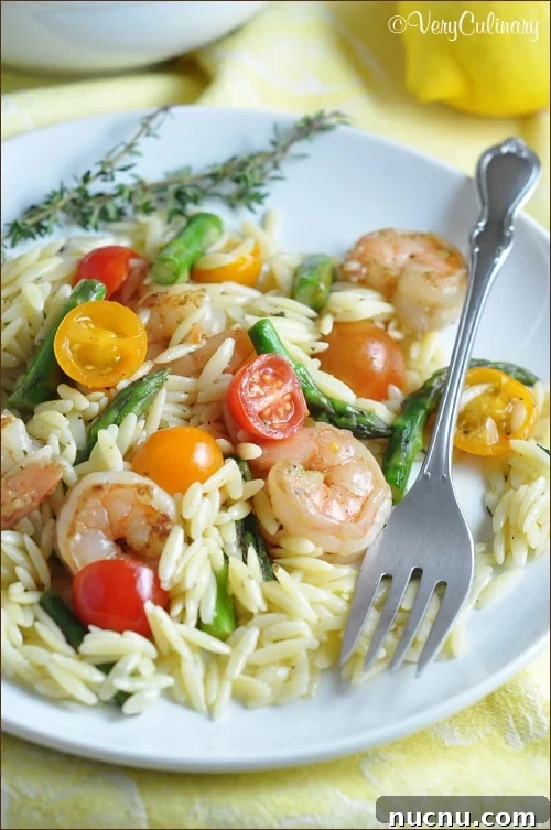 16 Flavorful Orzo Recipes You’ll Want to Cook Tonight 12 Lemon-Mustard-Orzo-Salad-with-Shrimp-blog-2