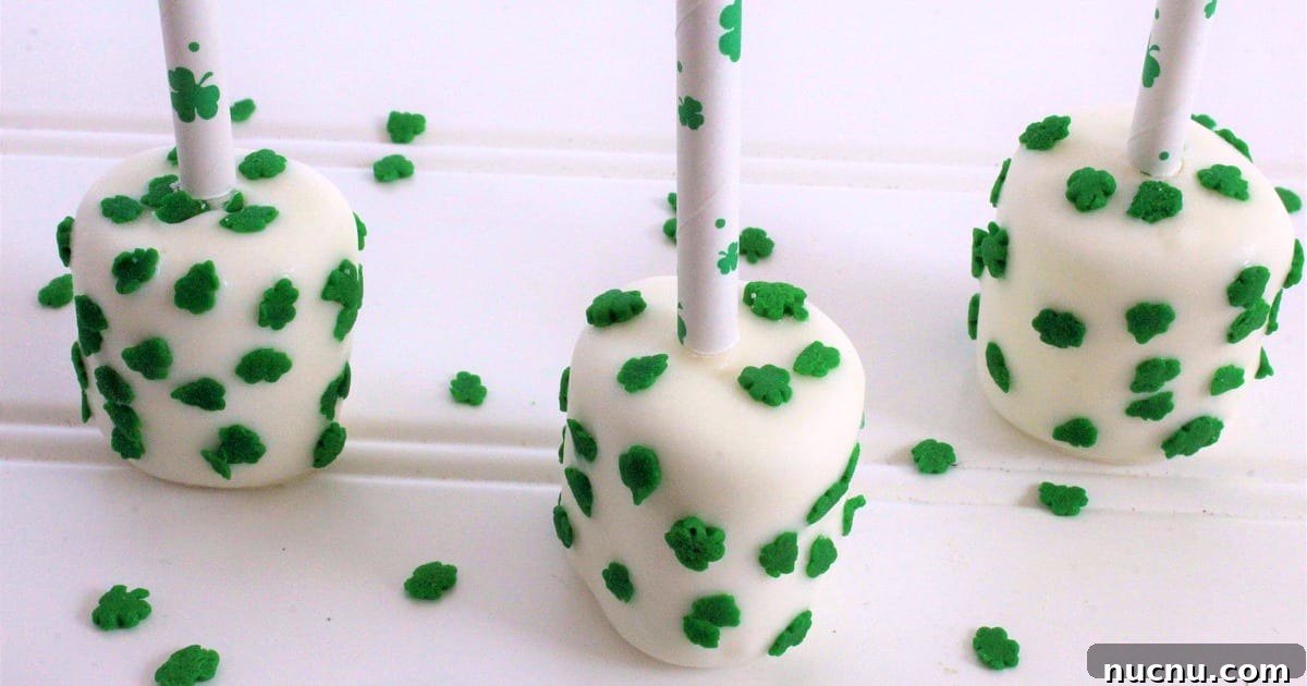 St. Patrick’s Day Irish Marshmallow Pops Recipe — Sweet Treats 3 feature irish marshmallow pops