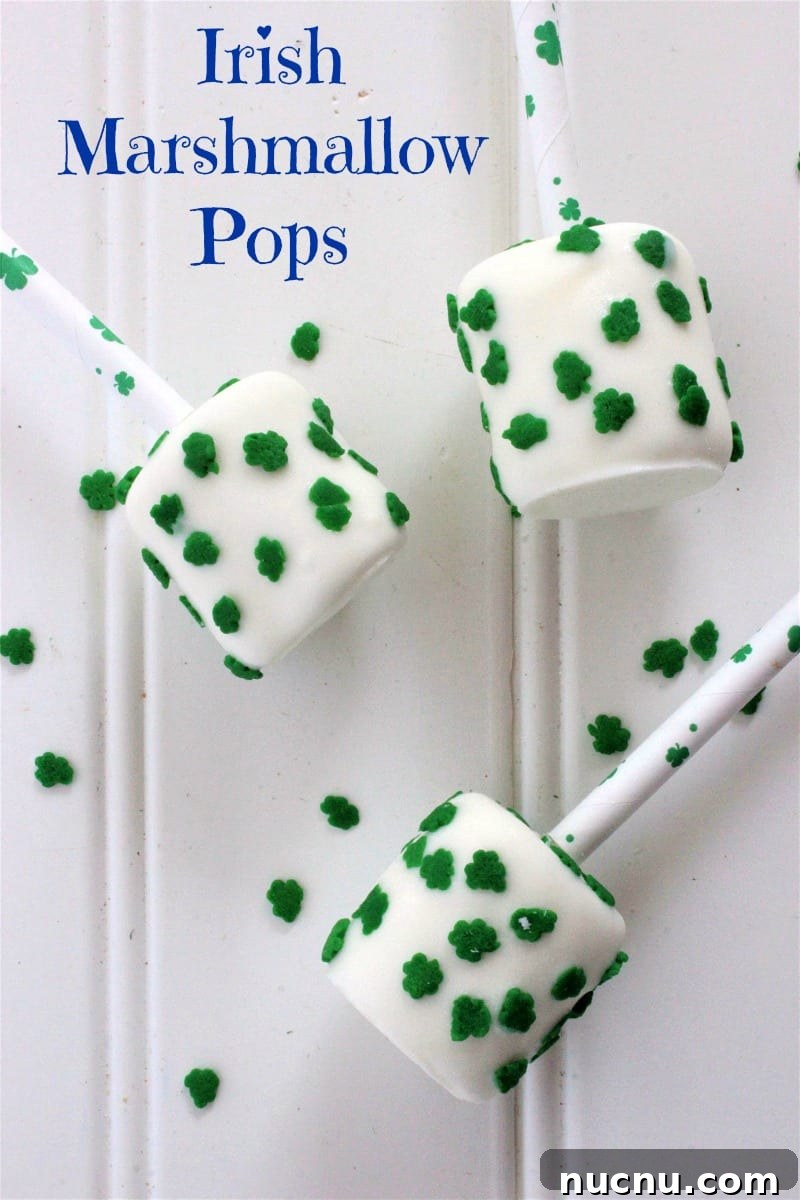 St. Patrick’s Day Irish Marshmallow Pops Recipe — Sweet Treats 5 text pin st patricks day marshmallow pops