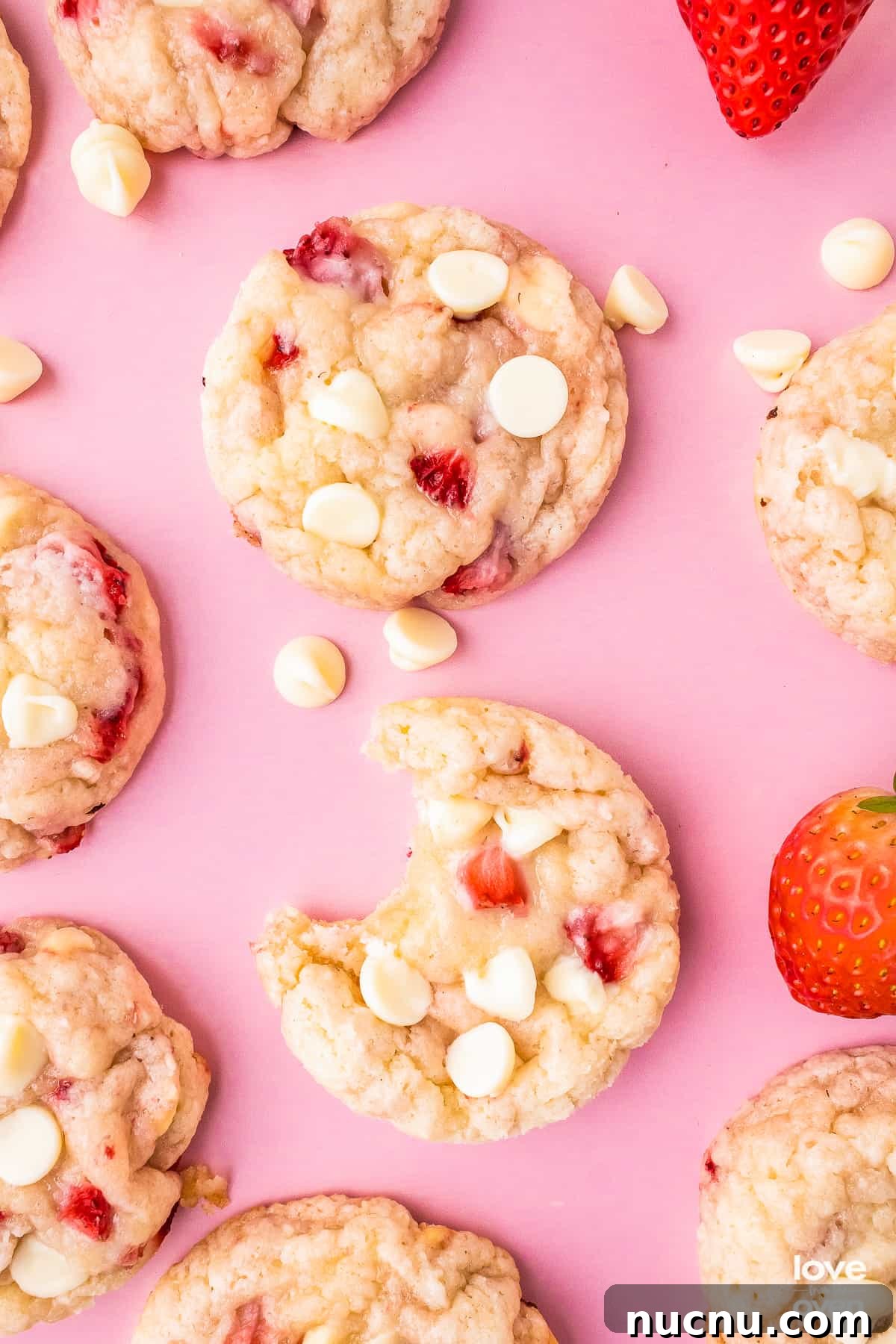 25 Unique Cookie Recipes You’ll Want to Bake Now 10 strawberry white chocolate chip cookies.