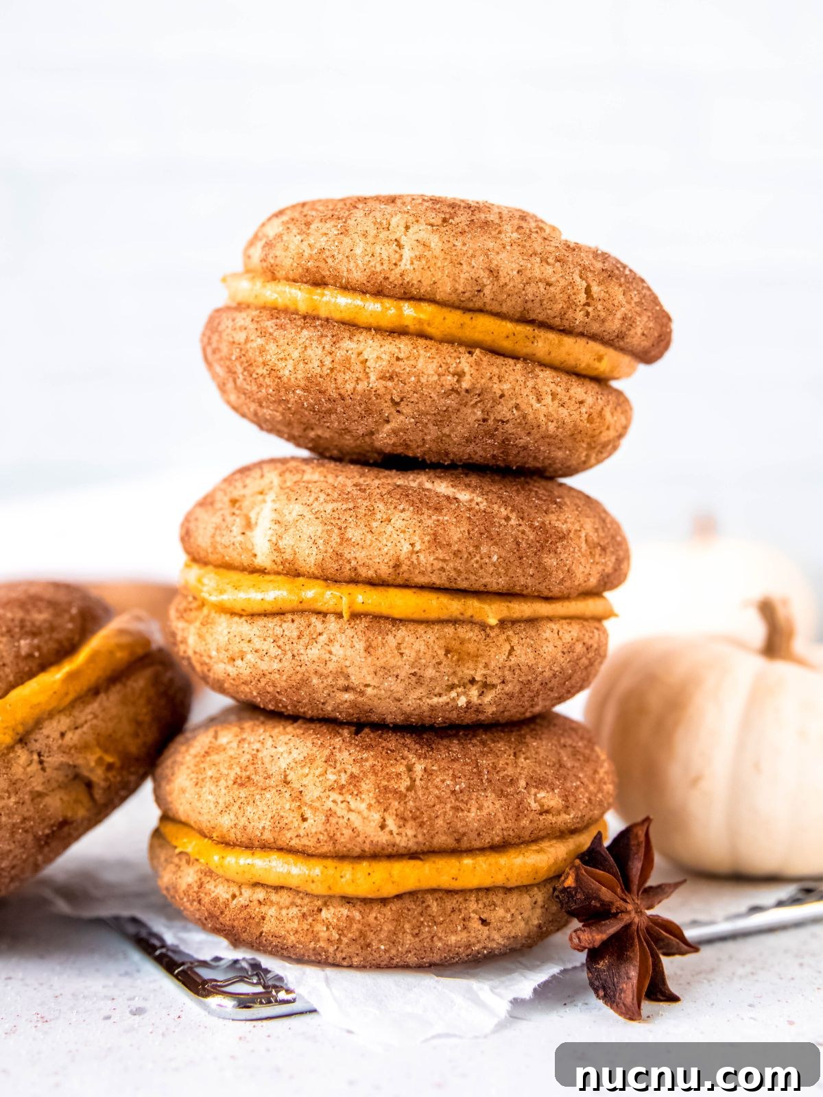 25 Unique Cookie Recipes You’ll Want to Bake Now 18 a stack of pumpkin sandwich cookies.