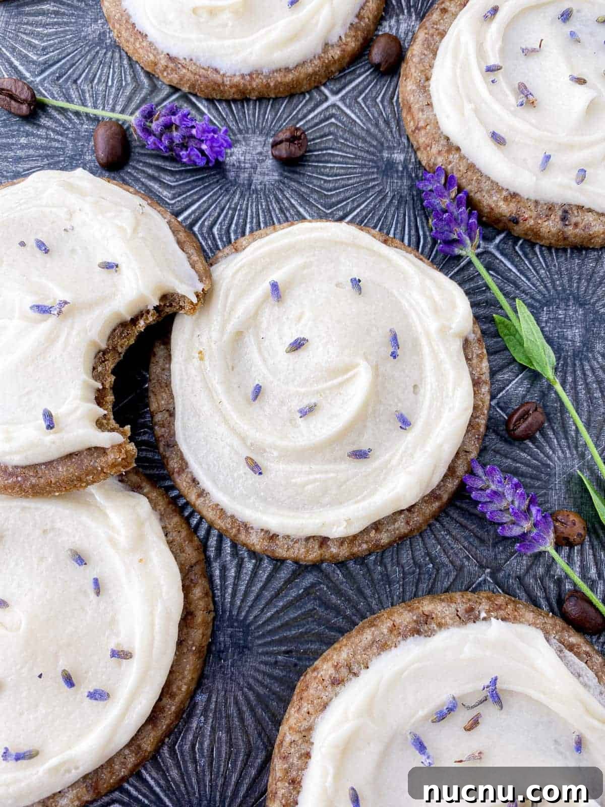 25 Unique Cookie Recipes You’ll Want to Bake Now 5 honey lavender cookies on sheet pan.