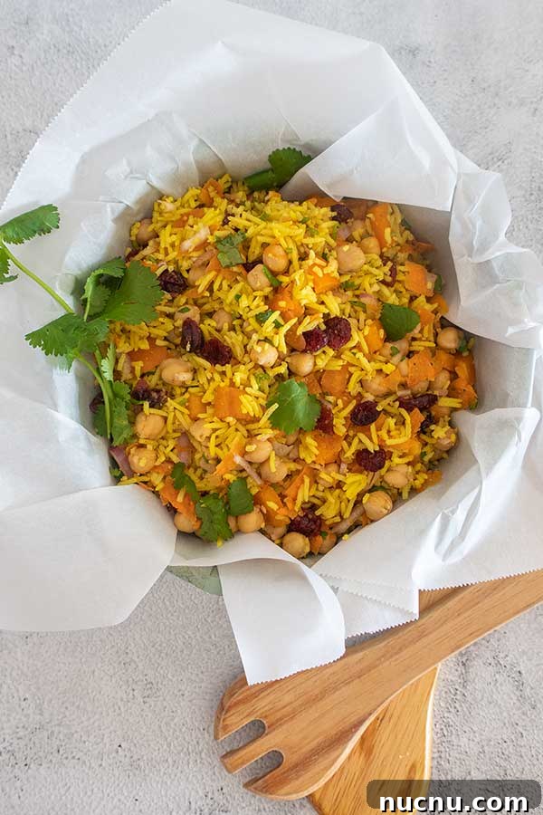 15 Gluten-Free Rice Recipes Your Family Will Love 2 moroccan chickpea rice salad in a large salad bowl