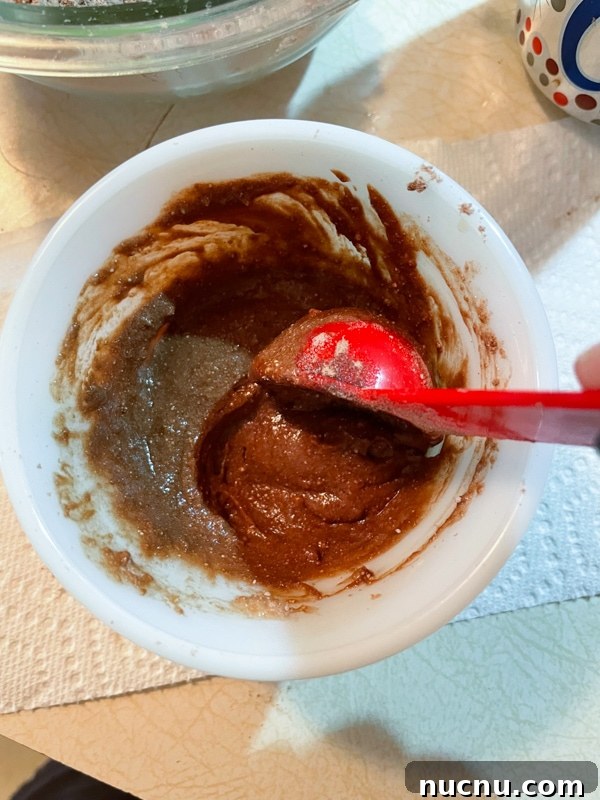 Quick Chocolate Mug Cake from Cake Mix in Minutes 6 Mug cake before cooking