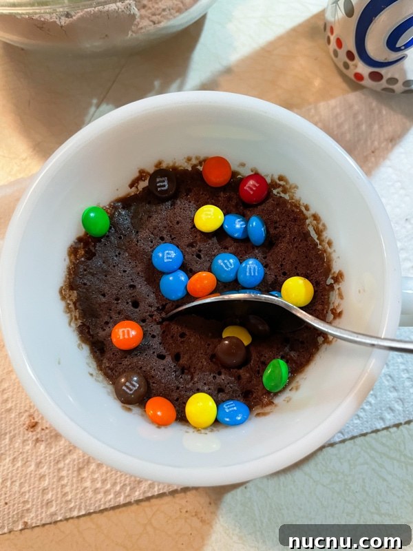 Quick Chocolate Mug Cake from Cake Mix in Minutes 9 Chocolate mug cake served