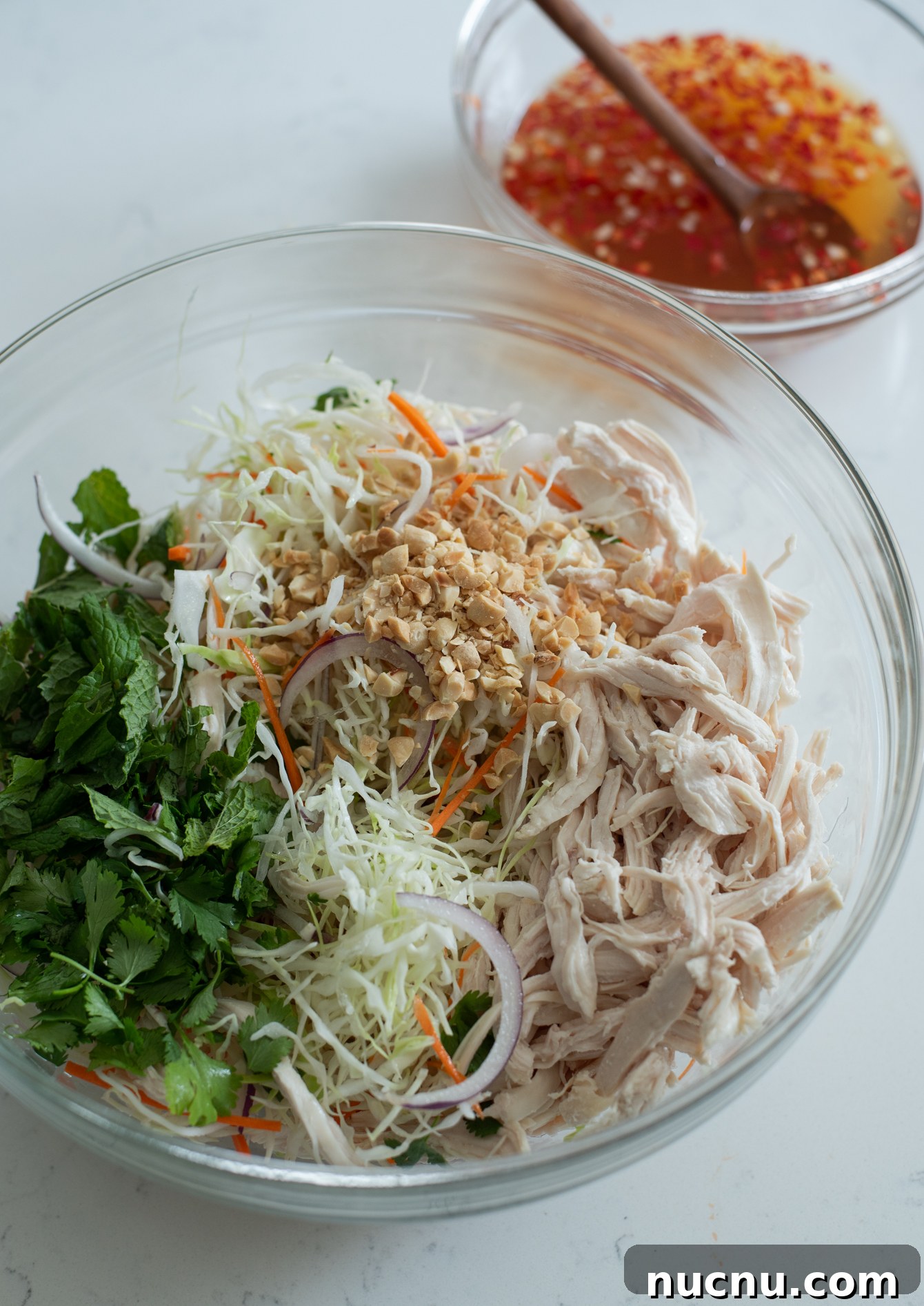 Authentic Vietnamese Shredded Chicken Salad (Gà Xé Phay) 11 Shredded chicken, crisp vegetables, and herbs tossed together for Vietnamese chicken salad